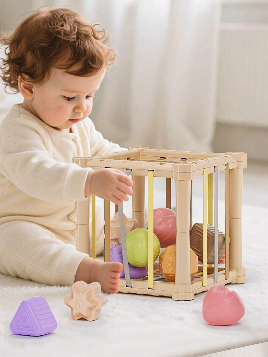 1 Set Kids/Toddlers Boys/Girls Shape Sorter Grab Training Finger Fine Motor Toy Parts, Random Color - Multicolor - View 1