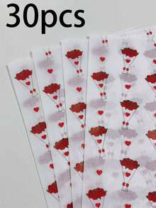 60/30/10 حزمة هدايا ورد الحب لعيد الحب - ورد بحجم 20 * 34 بوصة وتصميم فيونكة الحب، تغليف واقي خفيف الوزن، فيونكة حب وردية، تصميم حزمة الورد، نمط بالون الحب، مستخدم لتغليف الهدايا، حماية العناصر الهشة، ديكور المناسبات (الحب، باقة الورد)، ديكور عيد الحب - باقة ورد - مشاهدة 14