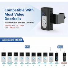 AWYYKIMILAR Anti-Theft Video Doorbell Mount Compatible With Ring/Blink Wireless Video Doorbell Adjustable Mounting Bracket Accessories For Houses Apartments Businesses Not For Security Door - màu đen - Xem 2