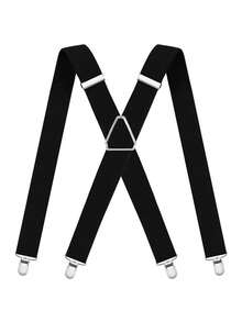 1pc Men Suspenders Adjustable Braces With 4 Strong Metal Clips Elastic X Back Heavy Duty Suspender For Men And Women - Men's Suspender Iron Triangle - View 13