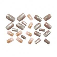 24 Pieces Y339 Jelly Gel Press-On Nails With Nail File, Acrylic Fake Nails, Handmade Cute Y2K Nail Art, Valentine's Day, Easter, Spring, Summer Gift - Y339 - Hộp [Gel thạch + Dải định hình] - Xem 5