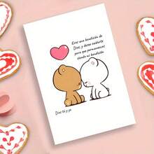 1PC Cute Spanish Anniversary Card With Envelope Charming Illustrated Bears Hearts Design Perfect For Wife Husband Lover Family Member Express Love Blessings With This Unique Keepsake Love Greeting Card Affectionate Message Quality Paper Card Anniversary Gifts For Wife Christmas Birthday Thank You Invitation Wedding Party Celebration Card Perfect For All Occasions As Greeting Card Birthday Card Christmas Card Thank You Card Invitation Card Wedding Card With Red Envelope - 1pc - 查看 2