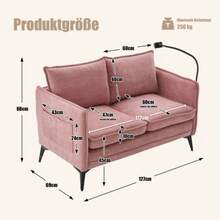 Sofas & Couches - Pink - View 2
