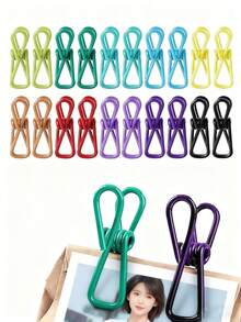 30pcs Chip Clips - Utility PVC-Coated Steel Clips For Sealing Food Packages, Chips Bags, Clothes & Paper - Pack Of 10 (Random Color) Dress Pants Shoes Jeans Boots Skirt,Beachwear,Spring,Minimalist,Summer Tops - màu sắc ngẫu nhiên - Xem 1