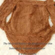 1件经典纯色抓绒狗狗背心，秋冬季保暖宠物外套，适合小型和中型宠物 - 棕色 - 查看 5