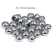 20 piezas de cuentas grandes de acero inoxidable, cuentas suaves de posicionamiento ajustable para hacer joyas DIY, resistentes a la alergia y que mantienen el color - cuentas de posicionamiento - Ver 6