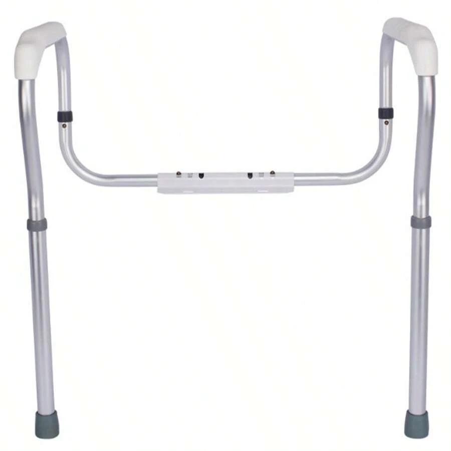 Bathroom Toilet Safety Frame - Adjustable Rails For Elderly, Disabled & Handicap Users - Silver - View 1