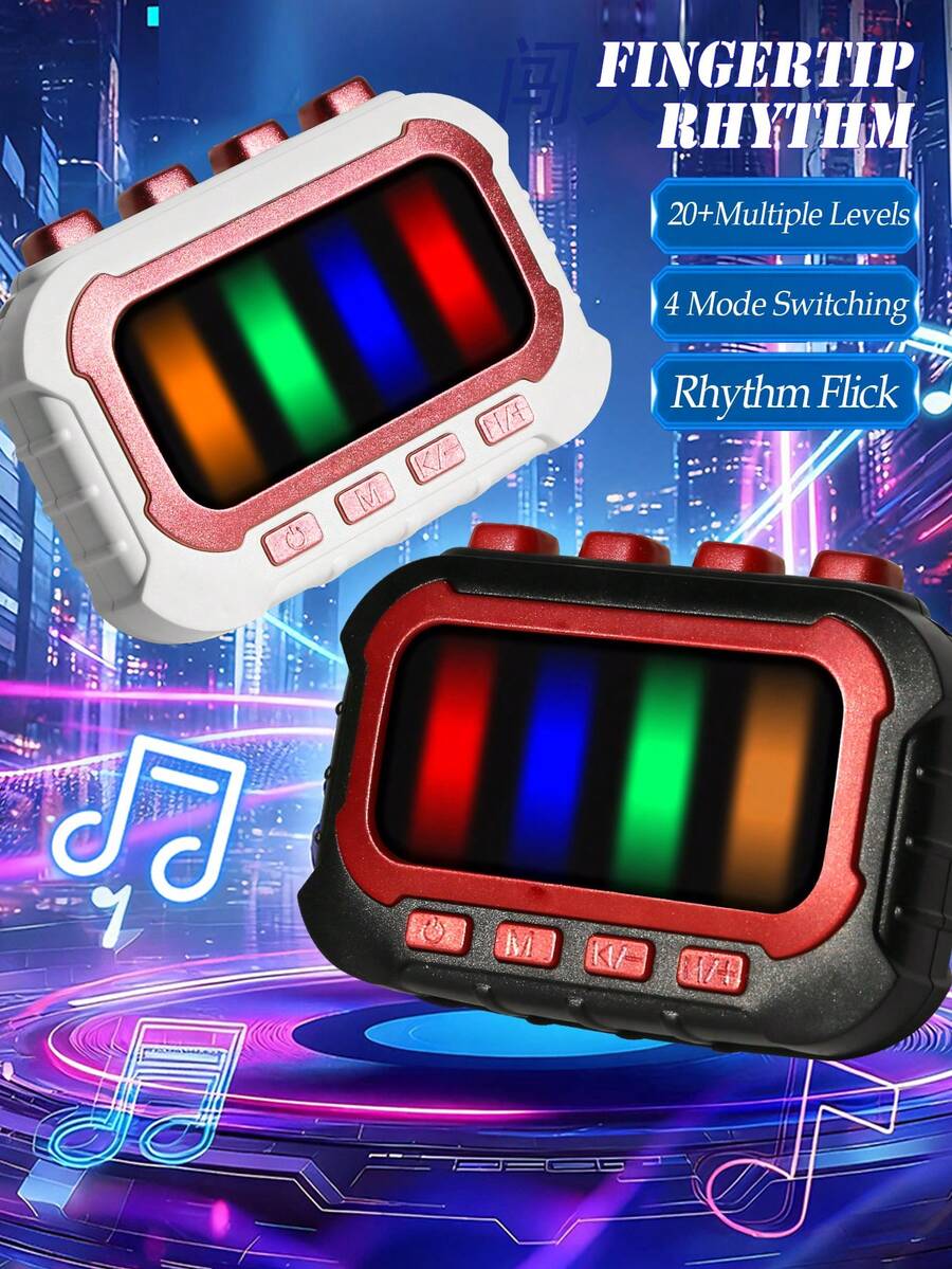 Máy chơi game mini Finger Music, Đồ chơi trẻ em có đèn và nhạc, Chế độ chơi nhịp điệu đa dạng, Tương tác giữa cha mẹ và con cái, Quà tặng cho bé trai và bé gái, Quà tặng Giáng sinh, Phụ kiện ngẫu nhiên, Không bao gồm pin