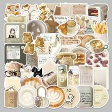 50pcs Oat Latte Series Stickers For Phone Case, Stationery, Notebook, Laptop, Skateboard, Water Bottle, DIY Decoration, Graffiti