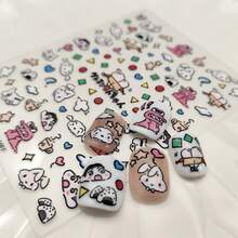 新款浮雕卡通蜡笔小新系列贴纸 - 网络红人热销浮雕美甲贴纸、小图案装饰贴纸、手机壳贴纸、涂鸦贴纸、防水贴纸、DIY装饰贴纸、卡通贴纸、行李箱贴纸、笔记本贴纸、水杯贴纸、吉他贴纸