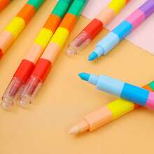 6 Pack Stackable Crayons - Buildable & Interlocking Color Pencils Set ...