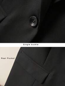 春秋新款女士休闲黑色西装外套，设计感强，修身剪裁，时尚百搭，优雅大方 - 黑色 - 查看 9