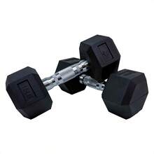 Kit de Mancuerna hexagonal de caucho Lincky de 10, 15, 20 y 25 libras, Par de mancuernas Ideal para ejercicio en casa, gym, crossfit, ejercicio de entrenamiento de fuerza profesional o hogar. - Negro - Ver 8