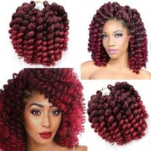 XZGB 8 Inch Jamaican Bounce Crochet Hair 4 Packs 22 Strands Jumpy Wand Curly Crochet Hair For  8 Inch 4 Packs T1B-BUG - T1BBUG - 查看 1