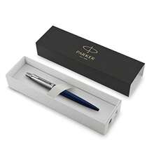 New PARKER 1953186 Retractable Jotter Chrome Trim Ballpoint Pen Royal Blue 14927 - Blue - View 3