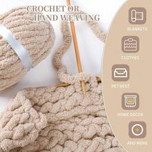 8 Packs Jumbo Chenille Chunky Yarn, 2045g 72oz 245 Yards 224m Crocheting Knitting, Handcrafts Blanket Yarn White, 8 Pack - Gói 8 + Hoa hồng nhạt - Xem 4