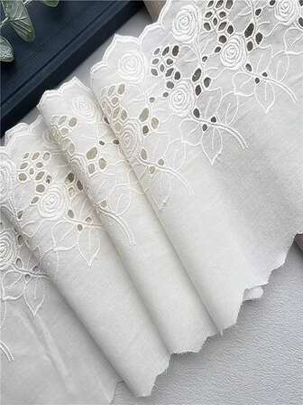1 Piece Embroidered Hollow Flower Lace Fabric, DIY Clothing Decoration Trim, Dress Hem, Collar Accessory