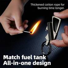 El encendedor de llavero infinito, ideal para amantes de la naturaleza: reutilizable, llavero múltiple, abridor de botellas. Impermeable, Portátil-Ideal para Camping, Senderismo, BBQ, Supervivencia, Aventuras de Ligniting (1Pc) - Gris-1 - Ver 12