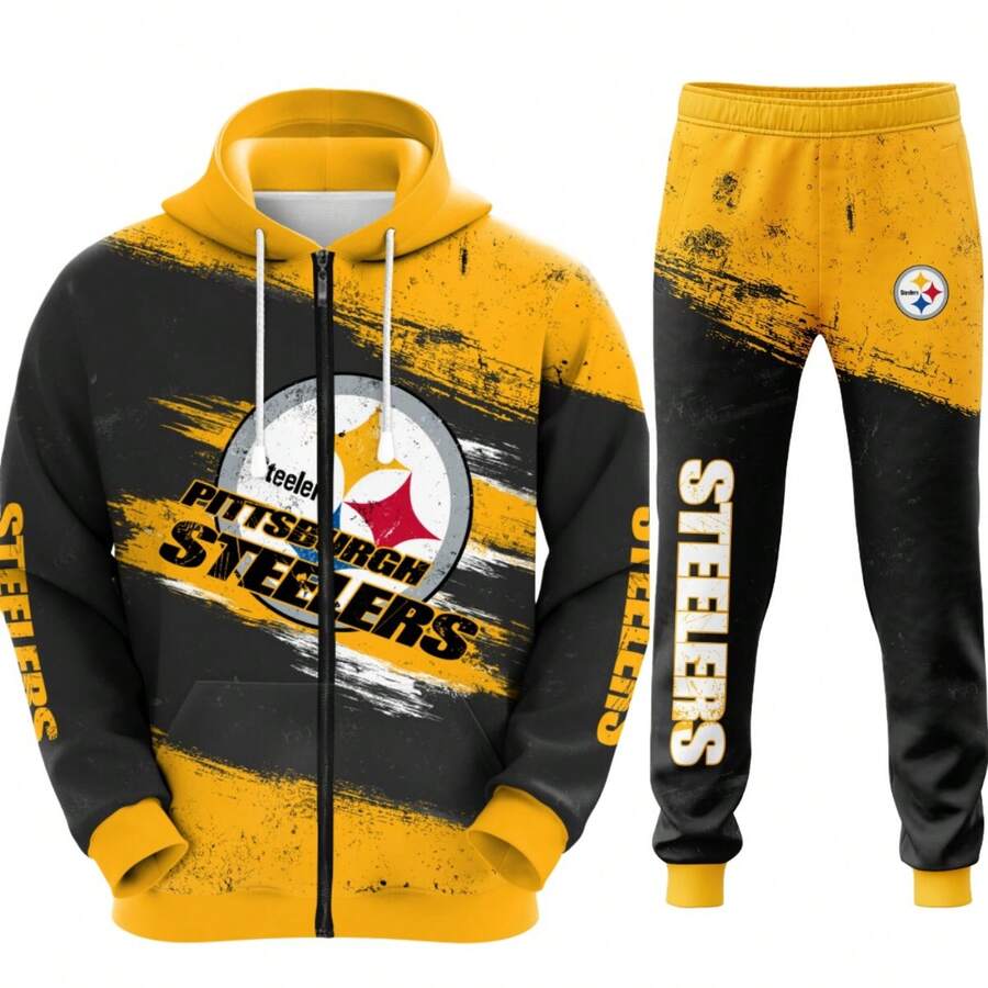 Pittsburgh Steelers Football Team Sport Hoodie Tracksuit, Men's And Women's Hoodie Set Men's And Women's Hoodie Set , The Perfect Sports Gift. - 混合顏色 - 查看 1