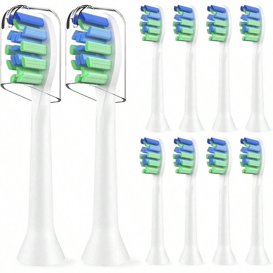 XZGB Replacement Brush Heads Compatible With 7am2m AM101/AM105 Sonic Electric Toothbrush - Medium Bristles Toothbrush Refills Compatible With 7am 2m 10 Count White - trắng - Xem 1
