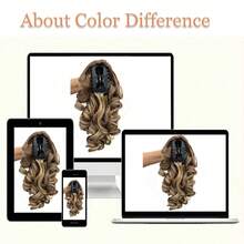 Synthetic Short Synthetic Fiber Hair Wig With Big Waves. The Hairstyle Is Fluffy And Has A Layered Look. Suitable For Wearing At Christmas. - Multicolor - View 4