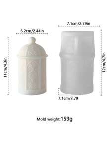 DIY Lantern Silicone Candle Mold - Star & Moon Details, Beginner-Friendly & Flexible Silicone | Reusable | Fits Candle Making, Gypsum Crafts, Diffuser Stones | Perfect For DIY Enthusiasts, Handmade Presents & Holiday Decor Projects - White - View 9
