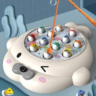 Cartoon Fishing Game Toy Without Battery, Seal/Dinosaur/Cat Design, Suitable For 2-Player Game. Suitable For 3-6 Years Old Boys And Girls.