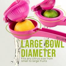 Zulay Kitchen - Exprimidor de limon de metal 2 en 1 Exprimidor de limon resistente de extraccion maxima Exprimidor de limon manual facil de limpiar Exprimidor de limon facil de usar Exprimidor - Fruta del dragónFruta del dragón - Ver 2