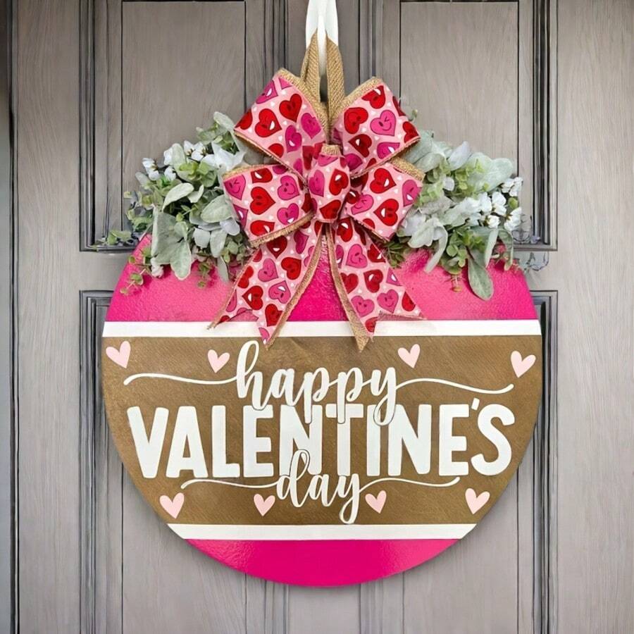 Valentine's Day Wreath Decoration, Valentine's Day Door Hanger, Outdoor Decor, Wall Hanging, Add Fun To Your Home!