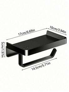 Easy-Install Double-Layer Bathroom Tissue Holder - No-Drill, Wall-Mounted Toilet Paper Dispenser With Storage Shelf Bathroom Accessories Bathroom Tools - Multicolor - View 11