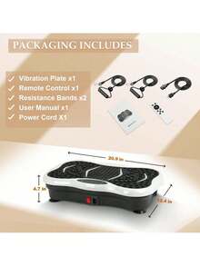 GCCSJ Fat-Burning Machine,330LBS Heavy-Duty Vibration Plate Fat Burner - Bluetooth & Remote Control, Multi-Speed Auto-Sensing Fitness Machine With Resistance Bands, Portable Home Gym Whole Body Workout Equipment,The Best Gifts For Your Girlfriend And MotherWhite - Xem 4