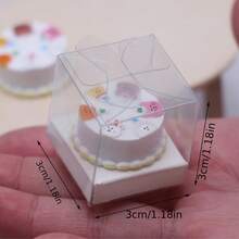 Mô hình bánh sinh nhật nướng mini chân thực, vật trang trí cảnh, đạo cụ trang trí nhà cửa thu nhỏ tự làm, quà tặng sưu tầm cho người đam mê và yêu thích mô hình. - Nhiều màu - Xem 3