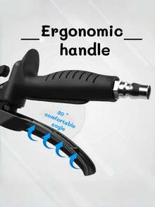 1支超长高流量气枪 - 加长气管，高压工业及家用气嘴，耐用PP材质，适用于空气压缩机除尘，黑色，气枪配件