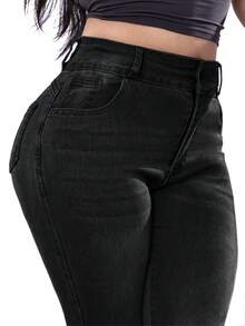 Women's Butt Lifting Jeans, High Stretch Leggings, Fashionable And Elegant, Suitable For Dates, Commuting, Casual Travel, Valentine's Day And New Year Wear - Black - View 6