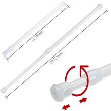 Bettli Spring Loaded Curtain Tension Rod Bit Holder Extensions 12-20 Inches (White 4) - White 4 - View 3