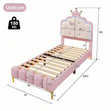 Kids Bed Frames, Headboards & Footboards - Pink + PU + 90cm*200cm - View 7