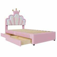 Kids Bed Frames, Headboards & Footboards - Pink + PU + 90cm*200cm - View 11
