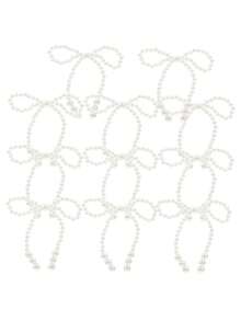 6 Stücke elegante weiße Schleifen Set für Weihnachtsbaum Dekoration - beinhaltet 6 große & 6 kleine Schleifen mit funkelnden Akzenten, perfekt für Kränze, Geschenkverpackung und Hochzeitsdekoration, Weihnachtsdekorationen - Weiss - Übersicht 1
