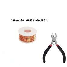 1套用于珠宝制作的铜线，0.6-2毫米铜线卷 - 易于切割和存放的软金属，适用于珠宝制作，附赠钳子 - 彩色 - 查看 12