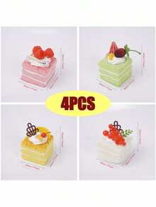 Realistic Fake Cake Decorations - , Elastic Fake Buttercream Cakes In Light Pink, Yellow, Green, And White - Perfect For Weddings, Birthdays, Bakery Photography, Home Decor, And Pastry Shops - No Assembly Required, Lightweight And Durable Fake Desserts - Ideal For Cake Displays, Photo Backdrops, Party Decorations - Multicolor - View 9