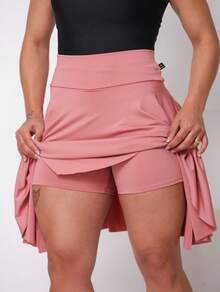 Short Midi Skirt, Evangelical Fashion/Long Length - Rusty Rose - View 5