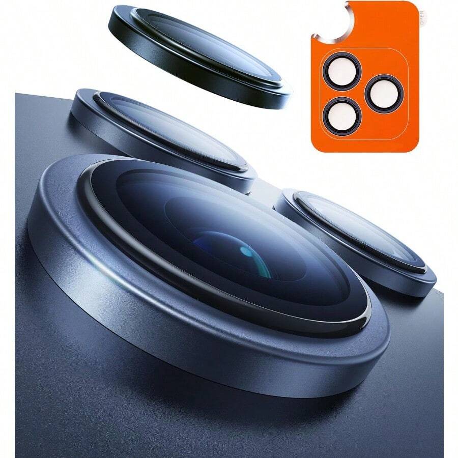 Blue Titanium Camera Lens Protector TORRAS 3Year Ultimate Durability 9H+ Glass Compatible With Iphone 17 Pro Max 17 Pro Camera Lens Protector [1:1 Invisible Fit And Ultra Clarity] Camera Protector Tempered Glass Anniversary Birthday Gift - DeepBlue - View 1