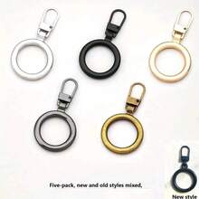 5pcs Multifunctional Round Gold Eyelets, No Punching Required, Semi-Automatic Pull Heads, Detachable Zipper Pulls Suitable For Bags, Jackets, Clothes, Shoes, Boots, Zipper Pendant Replacement, Premium Hardware Set - Multicolor - View 8