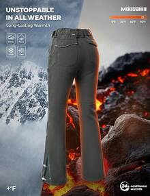 Women's-Snow-Ski-Pants Water-Resistant Fleece Lined Winter Hiking Snowboard Thermal Insulated 5 Pockets - 深灰色 - 查看 3