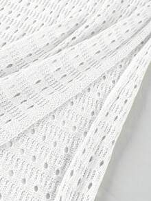 Sexy Knit Cut Out Tassel Spaghetti Strap Bodycon Beach Maxi Dress Summer Women's Holiday Club Party Outfit Swimsuit Cover Up - White - View 10