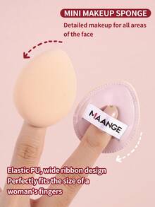MAANGE 5 buah spons rias mini berbentuk tetesan air yang lembut, dapat digunakan kembali untuk penggunaan kering & basah, cocok untuk bedak, cairan & berbagai kosmetik, ideal untuk alat rias, aksesori, dan hadiah. - Baby Pink - View 6