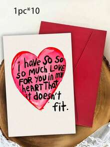 Romantic "I Love You" Greeting Card And Envelope, Suitable For Valentine's Day, Anniversary, Birthday Party, Proposal, Wedding - Multicolor - View 10