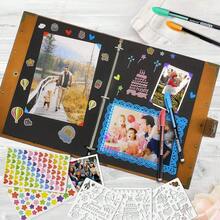 Mothers' Day Gift Leather Scrapbook Album, Purple Scrap Book Gift For Mom Grandma Couples Photo Memory Book Anniversary Wedding Scrapbook,LightPurple - LightPurple - 查看 4