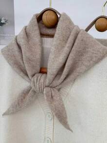 1pc Striped Triangular Headband/Scarf For Women, Versatile Knitted Shawl For Spring/Summer, Warm Headwrap To Pair With Dresses & Shirts, Valentine's Day Gift - Multicolor - View 24