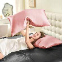INFIIXSO Silk Pillow Cases 2 Pack Standard Size, Ultra Smooth & Soft Mulberry Silk Pillow Case For Hair And Skin, Breathable Cooling Silk Pillowcase With Hidden Zipper (Blush Pink, 20x26 Inches),2PackStandard(20inchX26inch),BlushPink - 腮紅粉色 - 查看 9